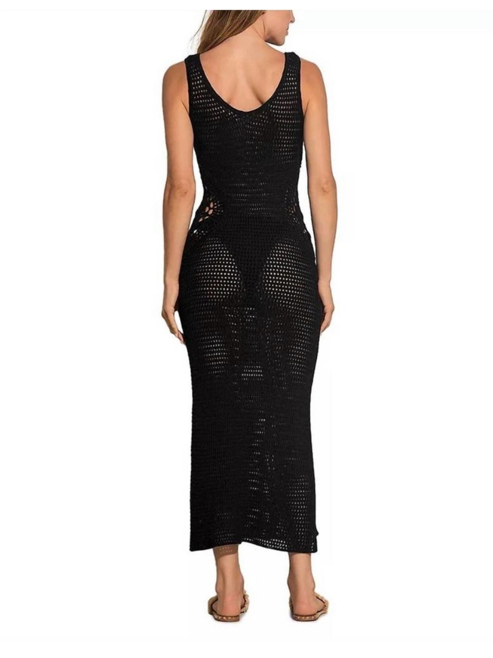 Elan Black Crochet Maxi Swim Cover-Up - Picture 3 of 3